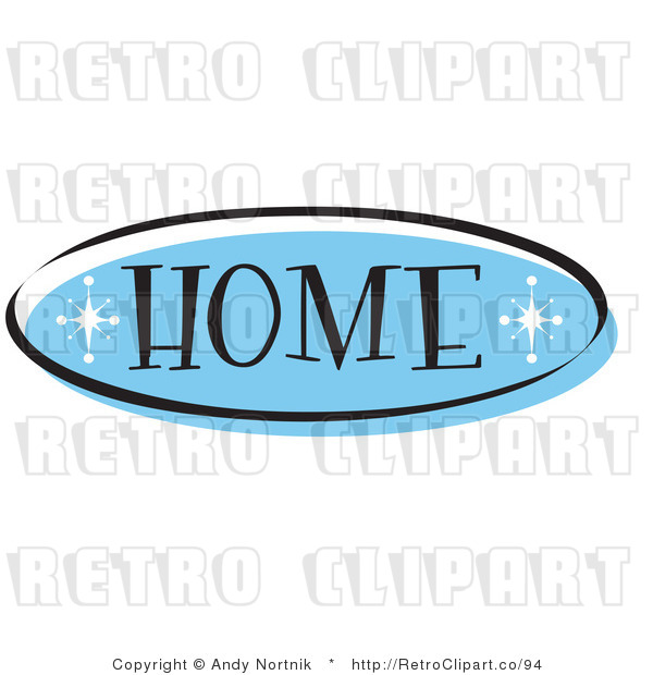 Royalty Free Retro Vector Clip Art of a Blue Home Website Button