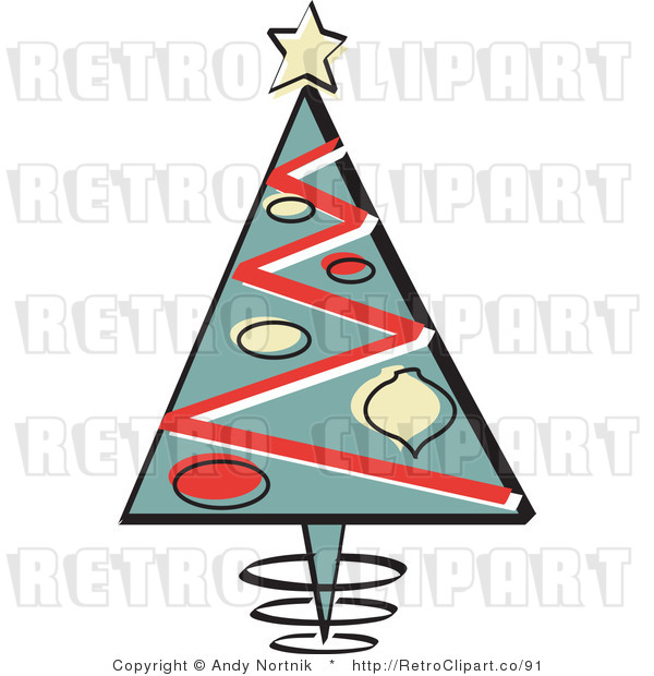 Royalty Free Retro Vector Clip Art of a Christmas Tree