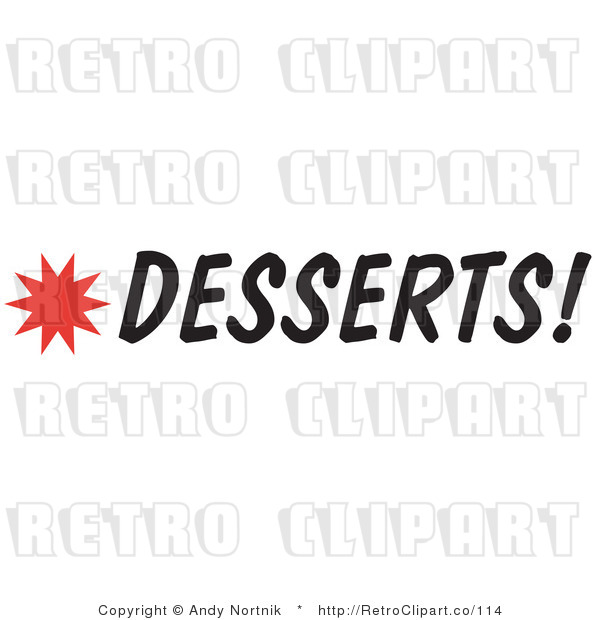 Royalty Free Retro Vector Clip Art of a Desserts Sign