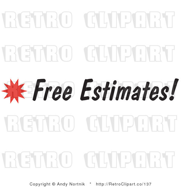 Royalty Free Retro Vector Clip Art of a Free Estimates Sign
