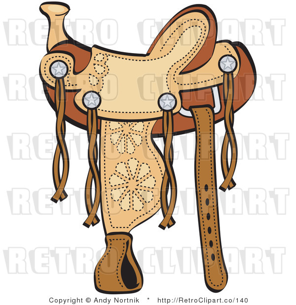 Royalty Free Retro Vector Clip Art of a Leather Saddle