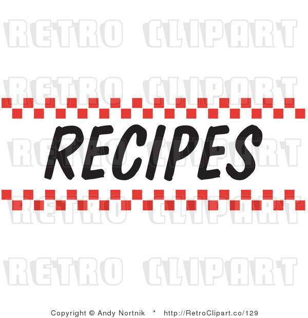 Royalty Free Retro Vector Clip Art of a Recipes Sign