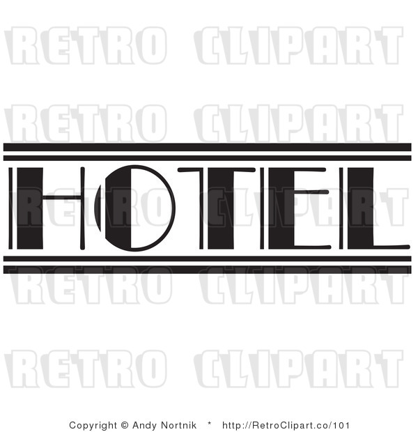 Royalty Free Retro Vector Clip Art of a Retro Hotel Sign