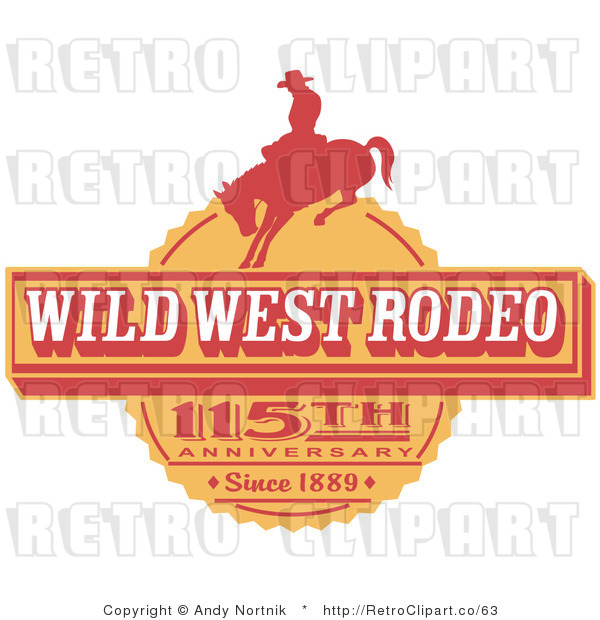 Royalty Free Retro Vector Clip Art of a Wild West Rodeo Sign