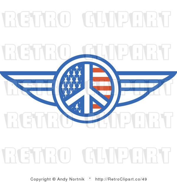 Royalty Free Retro Vector Clip Art of a Winged Peace
