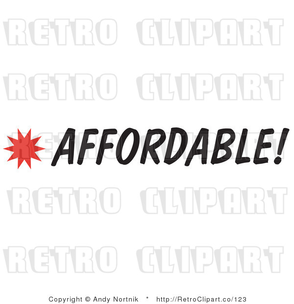 Royalty Free Retro Vector Clip Art of an Affordable Sign