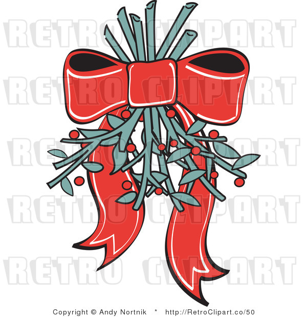 Royalty Free Retro Vector Clip Art of Mistletoe
