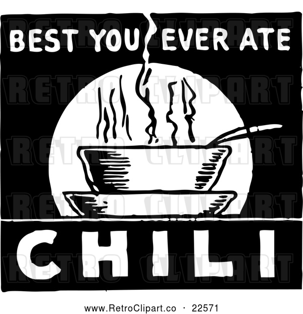 Vector Clip Art of a Retro 'Best You Ever Ate Chili' Sign