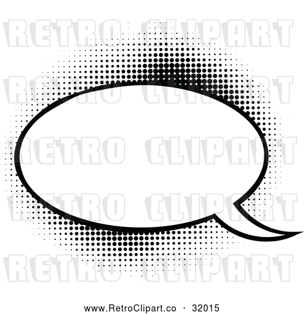 Vector Clip Art of a Retro Black Pop Art Comic Styled Speech Balloon