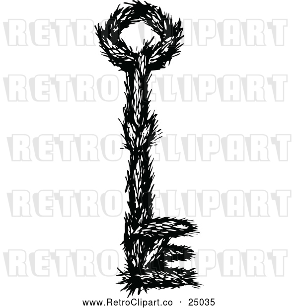 Vector Clip Art of a Retro Branch Skeleton Key