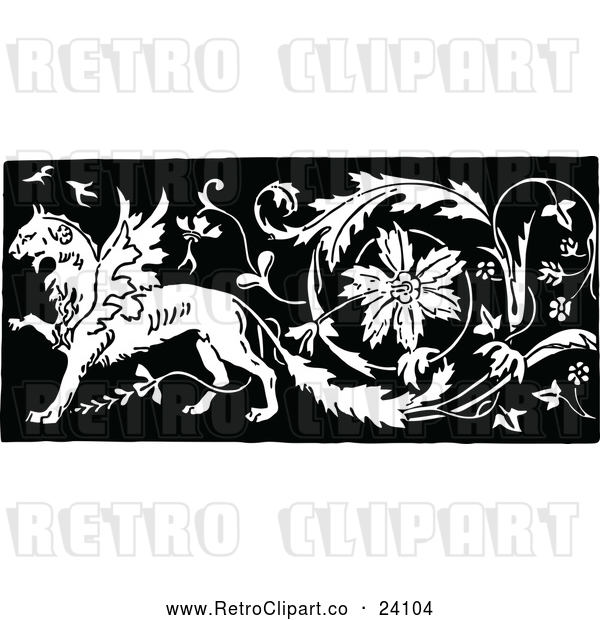Vector Clip Art of a Retro Medieval Creature Design