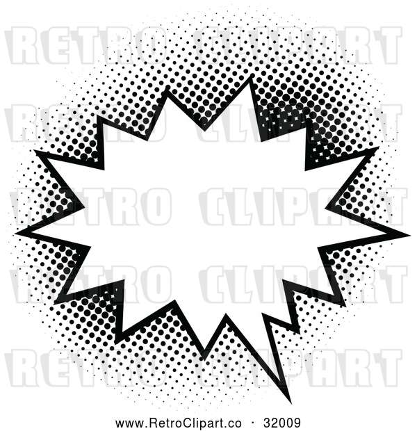 Vector Clip Art of a Retro Pop Comic Speech Balloon Burst Outlined in Black