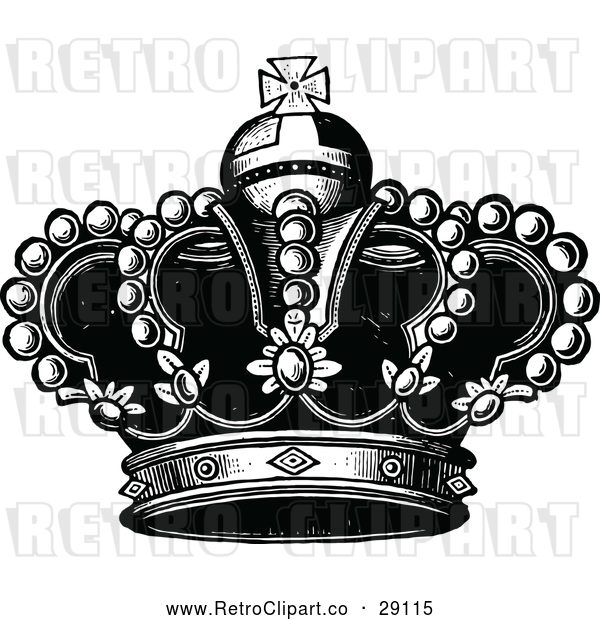 Vector Clip Art of a Retro Royal Crown