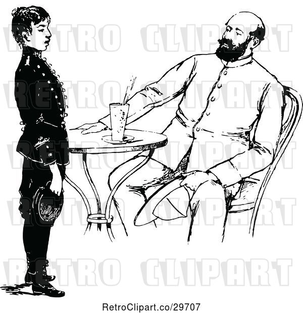 Vector Clip Art of Boy Standing Tall and Talking to a Sitting Guy