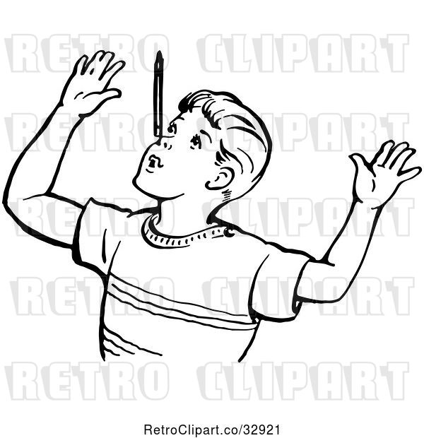 Vector Clip Art of Boy Throwing up His Arms in