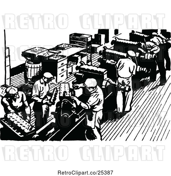 Vector Clip Art of Car Engine Assembly Line