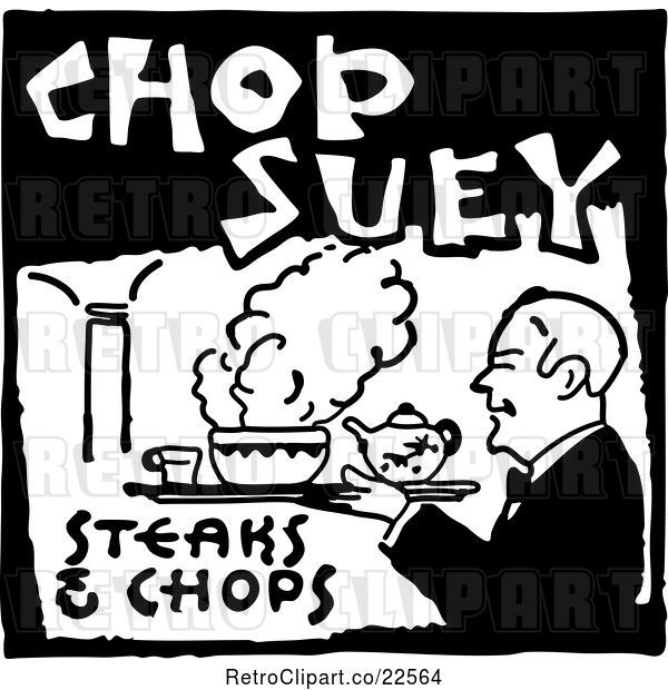 Vector Clip Art of Chop Suey Steaks and Chops Food Service Sign
