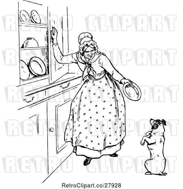 Vector Clip Art of Dog and Old Mother Hubbard