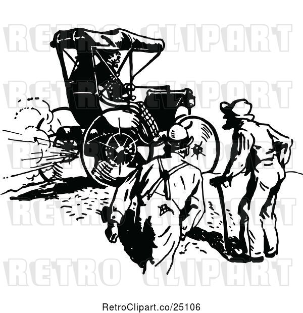 Vector Clip Art of Gas Buggy and Men