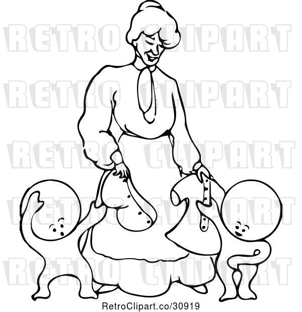Vector Clip Art of Goops KChildren with a Lady