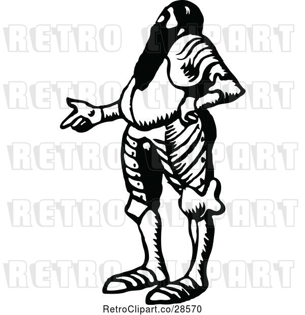 Vector Clip Art of Guy Pointing