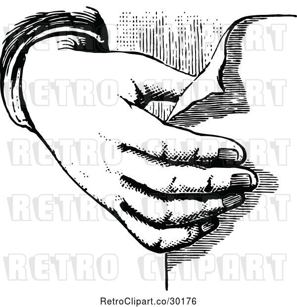 Vector Clip Art of Hand Holding Paper