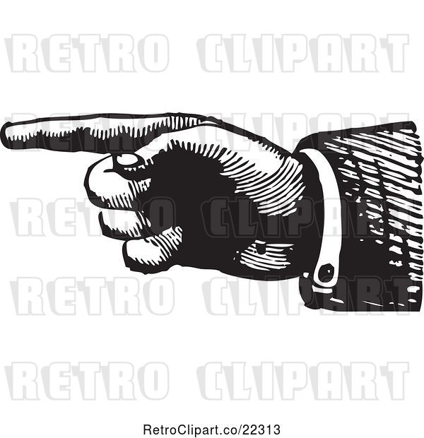 Vector Clip Art of Hand Pointing to the Left