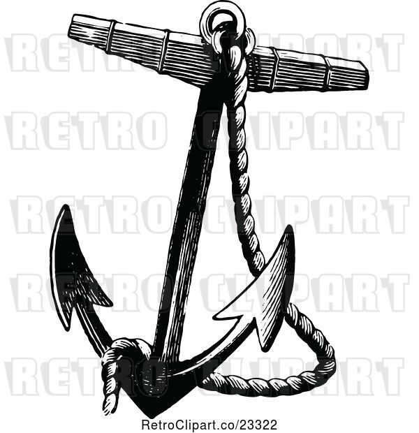 Vector Clip Art of Nautical Rope and Anchor