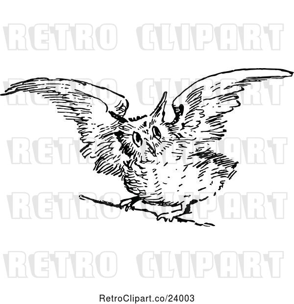 Vector Clip Art of Owl Taking Flight