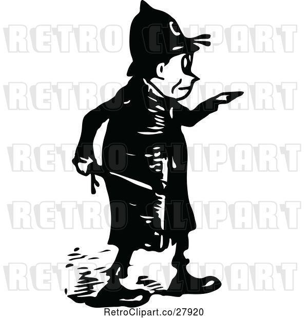 Vector Clip Art of Police Guy Pointing 2