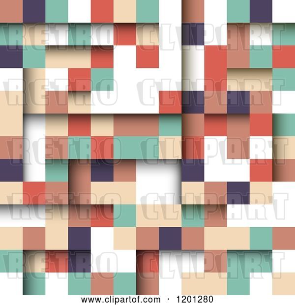 Vector Clip Art of Retro 3d Abstract Square Background