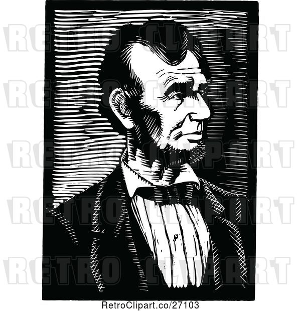Vector Clip Art of Retro Abraham Lincoln Portrait
