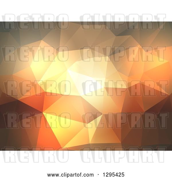 Vector Clip Art of Retro Abstract Orange Toned Poly Background Design