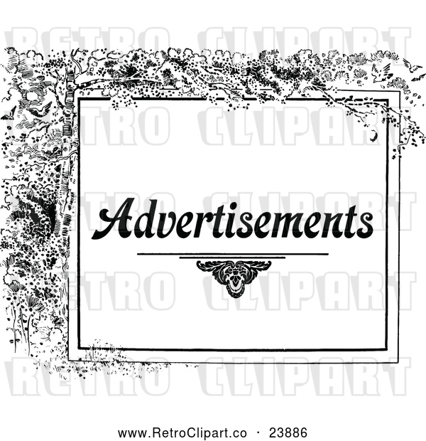Vector Clip Art of Retro Advertisements Design with Branches