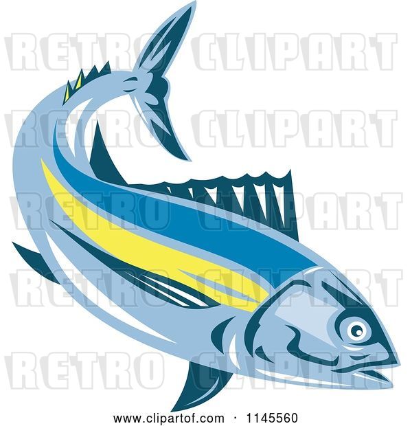 Vector Clip Art of Retro Albacore Tuna Fish