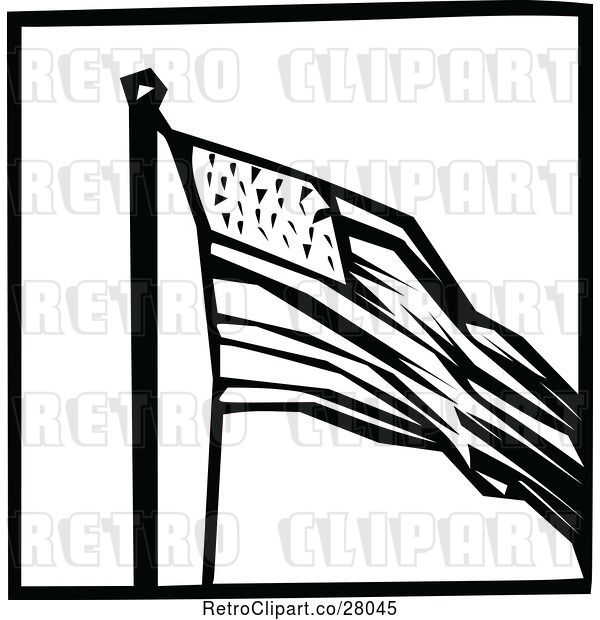 Vector Clip Art of Retro American Flag Icon
