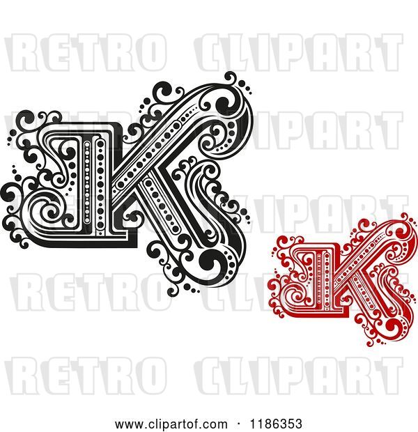 Vector Clip Art of Retro and Red Letter N