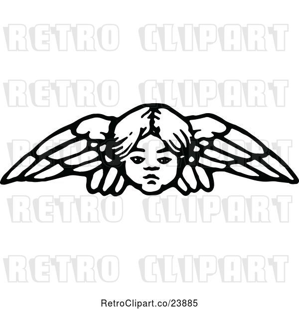 Vector Clip Art of Retro Angel