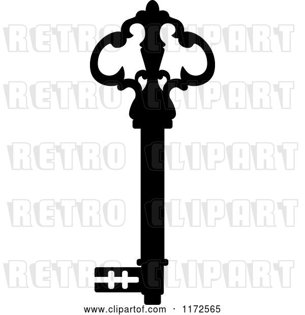 Vector Clip Art of Retro Antique Skeleton Key 15