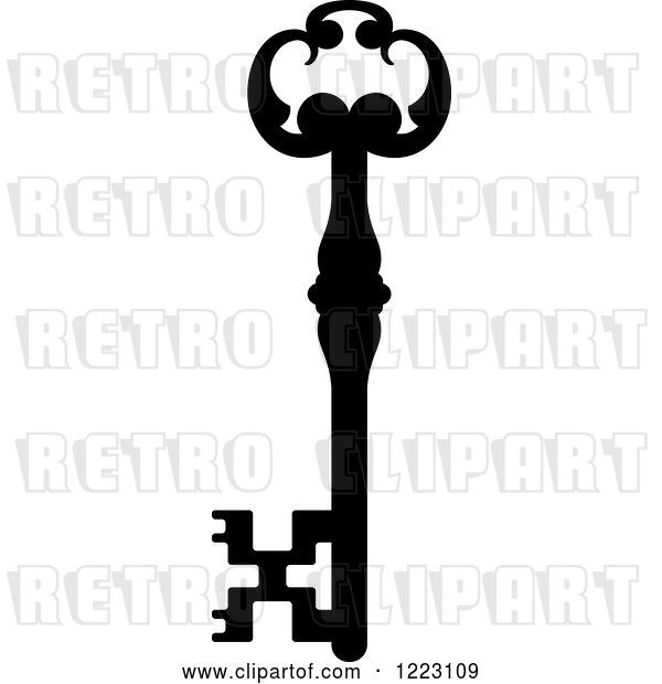 Vector Clip Art of Retro Antique Skeleton Key 29
