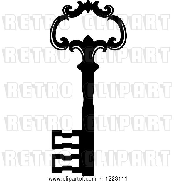 Vector Clip Art of Retro Antique Skeleton Key 30