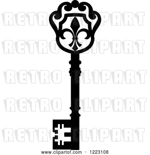 Vector Clip Art of Retro Antique Skeleton Key 31