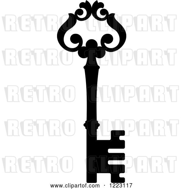 Vector Clip Art of Retro Antique Skeleton Key 37