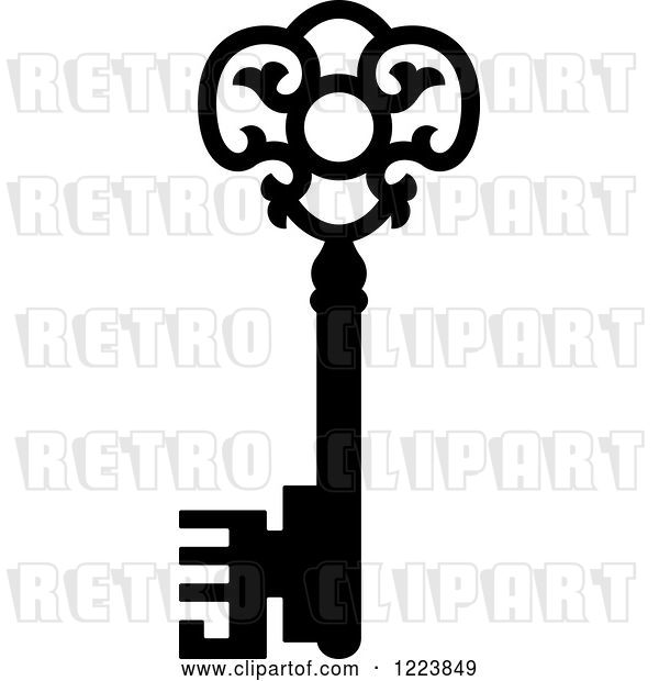 Vector Clip Art of Retro Antique Skeleton Key 41