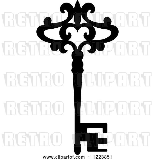 Vector Clip Art of Retro Antique Skeleton Key 43