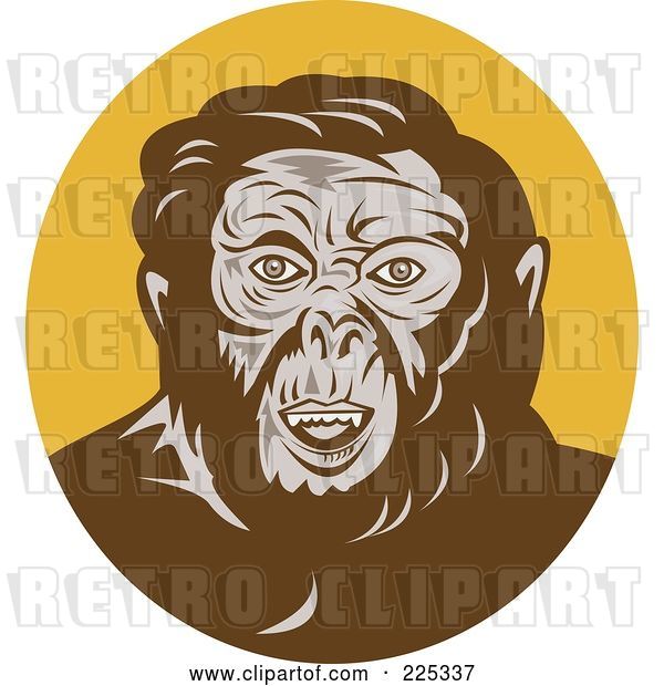 Vector Clip Art of Retro Ape Guy Logo