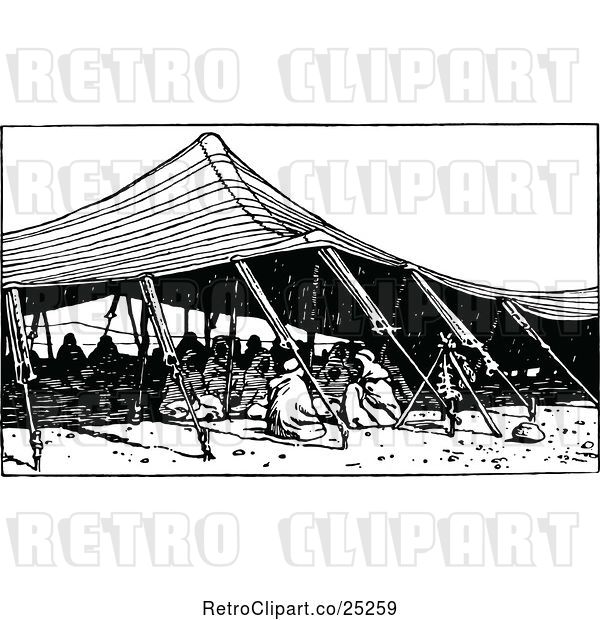 Vector Clip Art of Retro Arab Tent
