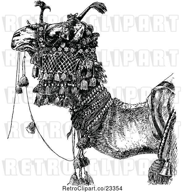 Vector Clip Art of Retro Arabian Camel