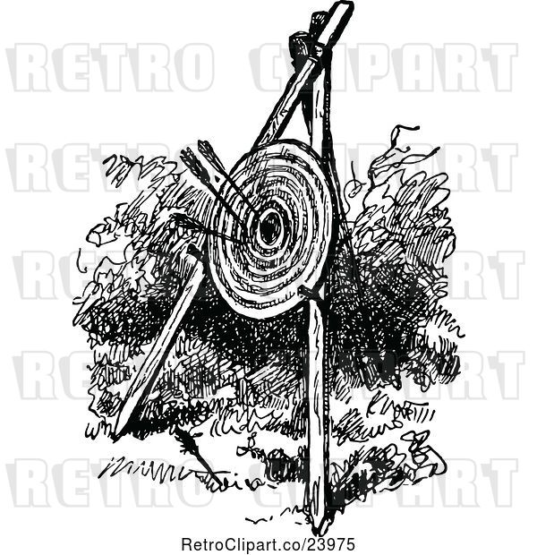 Vector Clip Art of Retro Archery Target