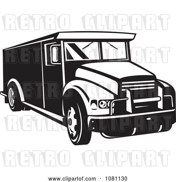 Vector Clip Art of Retro Armored Bank Car